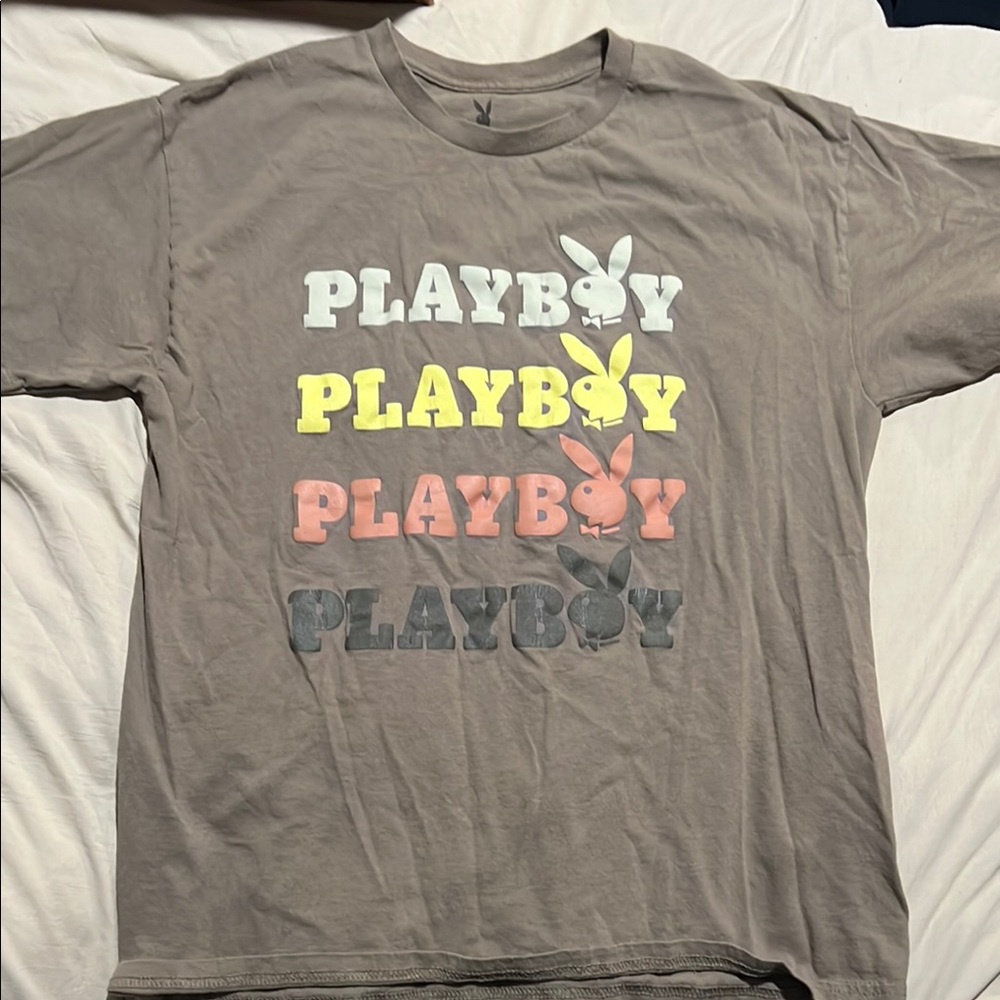 Playboy Logo T-Shirt in Tan